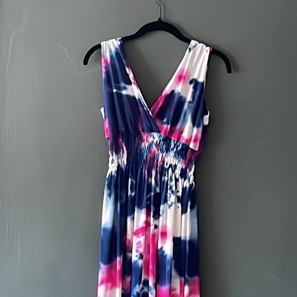 Tie-dye multicolor spring and summer dress - Picture 3 of 4